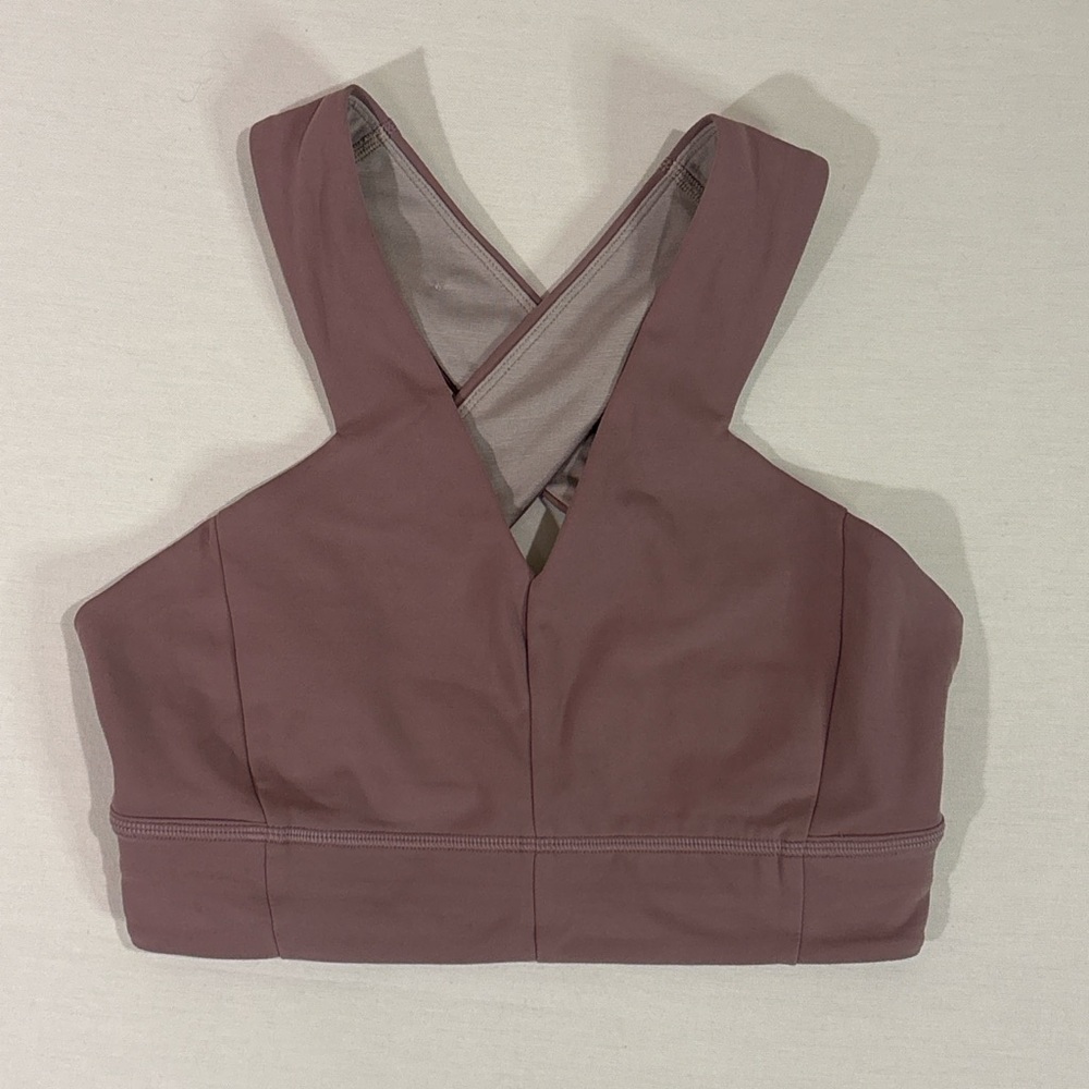 Lululemon Mauve Cross Back Sports Bra Medium Support Size 6